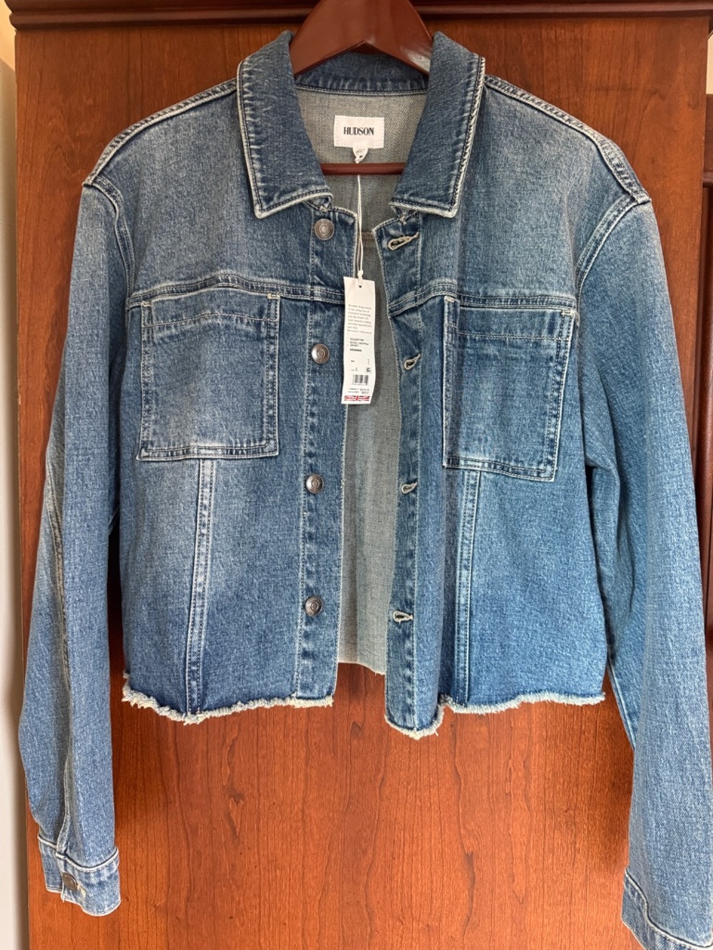 Hudson Ariana Micro Cropped Blue Denim Jacket